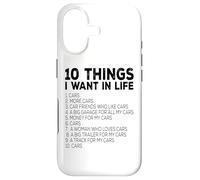 Carcasa para iPhone 17 Amante de Coches Divertido - Diez Cosas Que Quiero en la Vida Coches