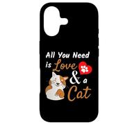 Carcasa para iPhone 17 Amante de los Gatos: Todo lo Que Necesitas es Amor y un Lindo Eslogan de Gato