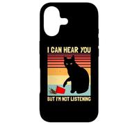 Carcasa para iPhone 17 Amante del café con Forma de Gato Negro Divertido, Vintage, «No Estoy Escuchando»