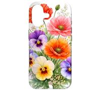 Carcasa para iPhone 17 Amapolas Rojas Pensamientos Multicolores Full Bloom Formas Mania