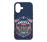 Carcasa para iPhone 17 America Turns 250 I Turn 50 Since 50th Birthday Emblem