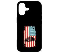 Carcasa para iPhone 17 American Flag Trucker Semi Remolque 18 Wheeler Truck Driver