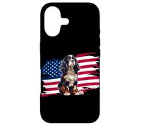 Carcasa para iPhone 17 American USA Flag 4th Fourth July Patriotic Cavalier Dog Mom