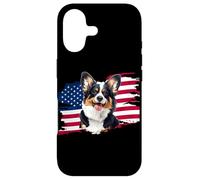 Carcasa para iPhone 17 American USA Flag 4th July Fourth Black Tricolor Corgi Lover