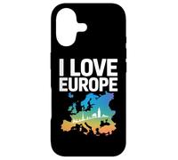 Carcasa para iPhone 17 Amo Europa Mapa Ciudades Horizonte Viajes