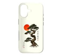 Carcasa para iPhone 17 Antiguo Bonsái Árbol Rojo Sol WABI Sabi Zen Arte Japonés