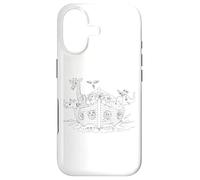 Carcasa para iPhone 17 Arca de Noé - Gráfico de Historia bíblica para Colorear de fe para niños (Blanco)