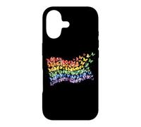 Carcasa para iPhone 17 Arco Iris Bandera Mariposas Gay Orgullo Mes Arte Homosexualidad