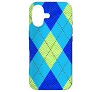 Carcasa para iPhone 17 Argyle Verde y Azul patrón Preppy Regalo de los años 80