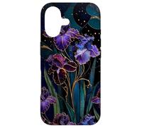 Carcasa para iPhone 17 Art Nouveau Iris Gótico Floral Celeste Oscuro Botánico Arte
