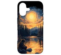 Carcasa para iPhone 17 Arte del Sasquatch Van Gogh del Bosque Nocturno Estrellado de Bigfoot