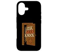 Carcasa para iPhone 17 Ask Seek Knock Matthew 7:7 Verso de la Biblia Cristiano