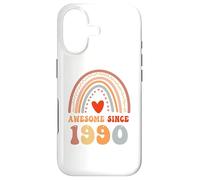Carcasa para iPhone 17 Awesome Since 1990 36th Birthday Boho Rainbow 36 Years Old