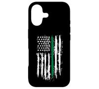 Carcasa para iPhone 17 Back The Green Thin Green Line American Flag Border Patrol