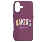 Carcasa para iPhone 17 Baking is My Therapy, Divertido diseño Floral con Palabras para Amantes de la repostería