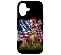 Carcasa para iPhone 17 Bandera Americana Ciervo Buck Doe Fawn Patriotic Wildlife