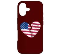 Carcasa para iPhone 17 Bandera de Estados Unidos con Forma de corazón Roto - Heartbreak Patriotic