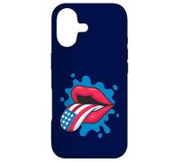 Carcasa para iPhone 17 Bandera de Estados Unidos, Lengua, Labios, día de la Independencia, 4 de Julio, Rock Roll