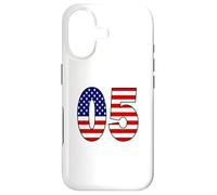Carcasa para iPhone 17 Bandera de Estados Unidos número 05 patriótico cumpleaños - Regalo Nacido en 2005