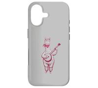 Carcasa para iPhone 17 Banjo Playing Alpaca Retro Animal Bluegrass Picker