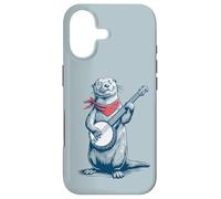 Carcasa para iPhone 17 Banjo Playing River Otter Retro Animal Bluegrass Otter