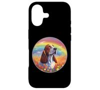 Carcasa para iPhone 17 Basset Hound Rainbow Bridge Pintura Conmemorativa de Perro Colorido