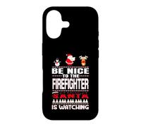 Carcasa para iPhone 17 Be Nice To The Firefighter Santa Is Watching Funny Christmas