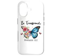Carcasa para iPhone 17 Be Transformed Romans 12:2 Butterfly Christian Bible Verse
