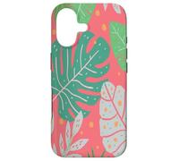 Carcasa para iPhone 17 Beach Summer Tree Tropical Green and Pink Palm Leaves Design