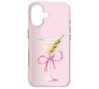 Carcasa para iPhone 17 Bebida de cóctel Pink Coquette, Copa de Martini, Vodka con Oliva, Ginebra