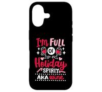 Carcasa para iPhone 17 Bebida navideña Divertida para Amantes del Vino I'm Full of Holiday Spirit