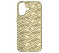 Carcasa para iPhone 17 Beige Tan Geometric Lined Cube Rectangle Art Deco Pattern