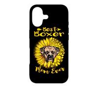 Carcasa para iPhone 17 Best Boxer Dog Mom Ever Sunflower Funny Paw Dogs Lovers
