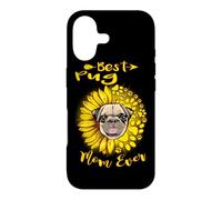 Carcasa para iPhone 17 Best Pug Dog Mom Ever Sunflower Funny Paw Dogs Lovers