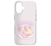 Carcasa para iPhone 17 Besties Axolotl Capybara Bubble Tea Lindo Kawaii Anime Animal