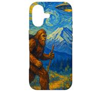Carcasa para iPhone 17 Bigfoot en el Estilo de la Noche Estrellada de Van Gogh en Mount St Helens