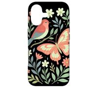 Carcasa para iPhone 17 Bird Butterfly Scandinavian Folk Art Nature Moth Cottagecore