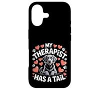 Carcasa para iPhone 17 Black Lab Mi Terapeuta Tiene un Servicio de Cola Animal Dog Lover