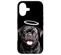Carcasa para iPhone 17 Black Pug Dog Angel