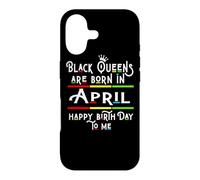 Carcasa para iPhone 17 Black Queens Are Born In April Funny Women Girl Birthday