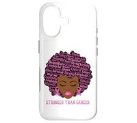 Carcasa para iPhone 17 Black Women Queen Stronger Than Breast Cancer Pink Ribbon