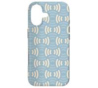 Carcasa para iPhone 17 Blue and Cream Cream White ARC Wave Lines Pattern