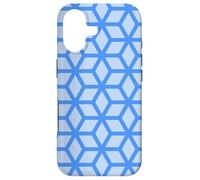 Carcasa para iPhone 17 Blue Cubes Hexagons Geometric Optical Illusion Pattern