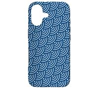Carcasa para iPhone 17 Blue Diagonal Waves Curved Lines Geometric Pattern