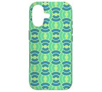 Carcasa para iPhone 17 Blue Green Scales Waves Arcs Mid-Century Pattern