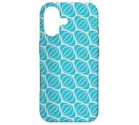 Carcasa para iPhone 17 Blue Light Curved Lines Loops Almonds Oval Art Deco Pattern