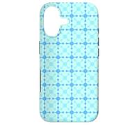 Carcasa para iPhone 17 Blue Squares Grid Crosses Dot Molecule Scandinavian Pattern