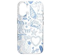 Carcasa para iPhone 17 Blue Western Country Coastal Cowgirl Howdy Collage Estética