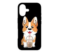 Carcasa para iPhone 17 Boba Milk Tea Corgi Dog Puppy Lover Kawaii Anime japonés