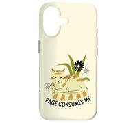 Carcasa para iPhone 17 Boho Rage Consumes Me Funny Floral Cat Sarcastic Kitten